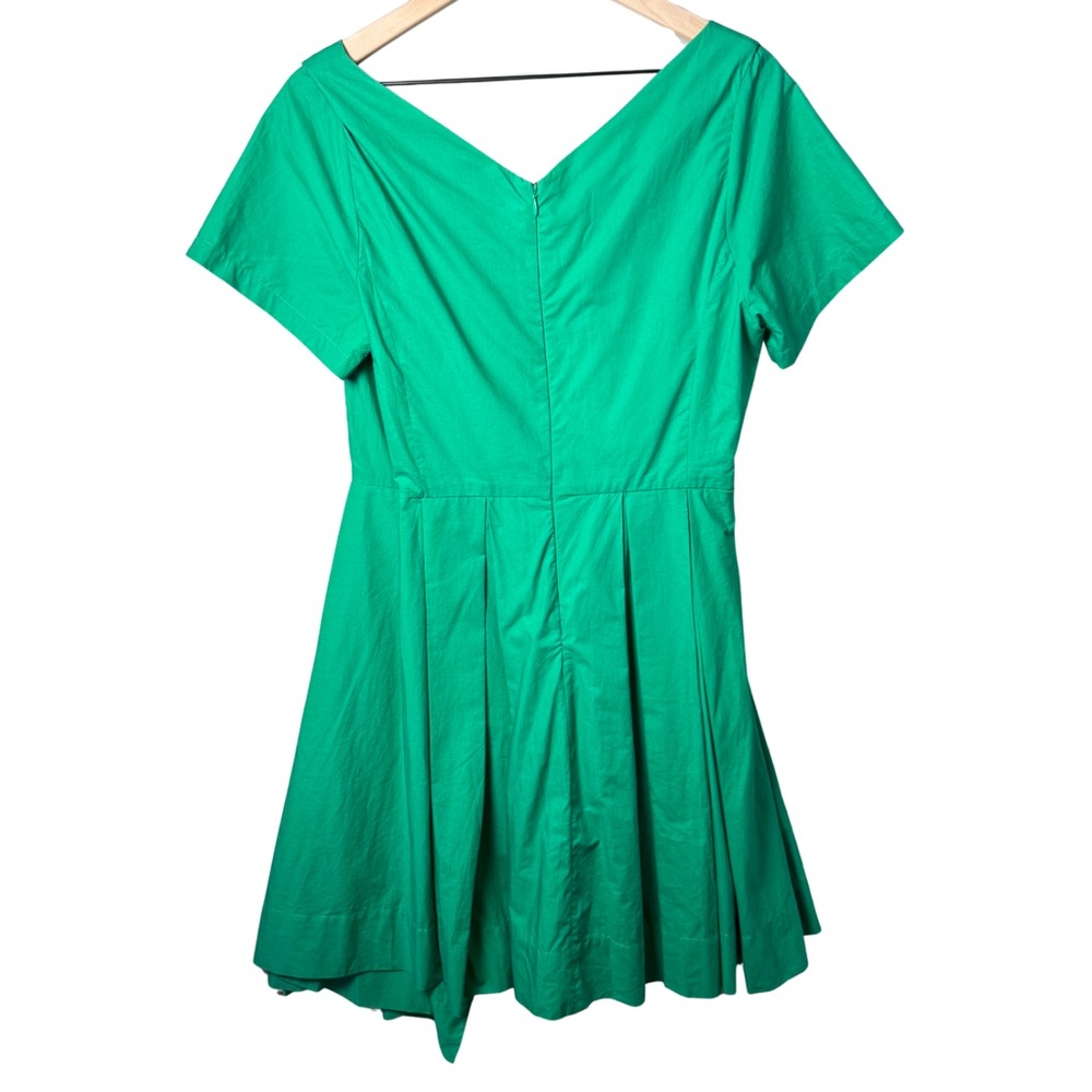 Maeve Anthropologie Women’s Short Sleeve Pleated Dress in Green Size 10 NWT - Picture 2 of 11